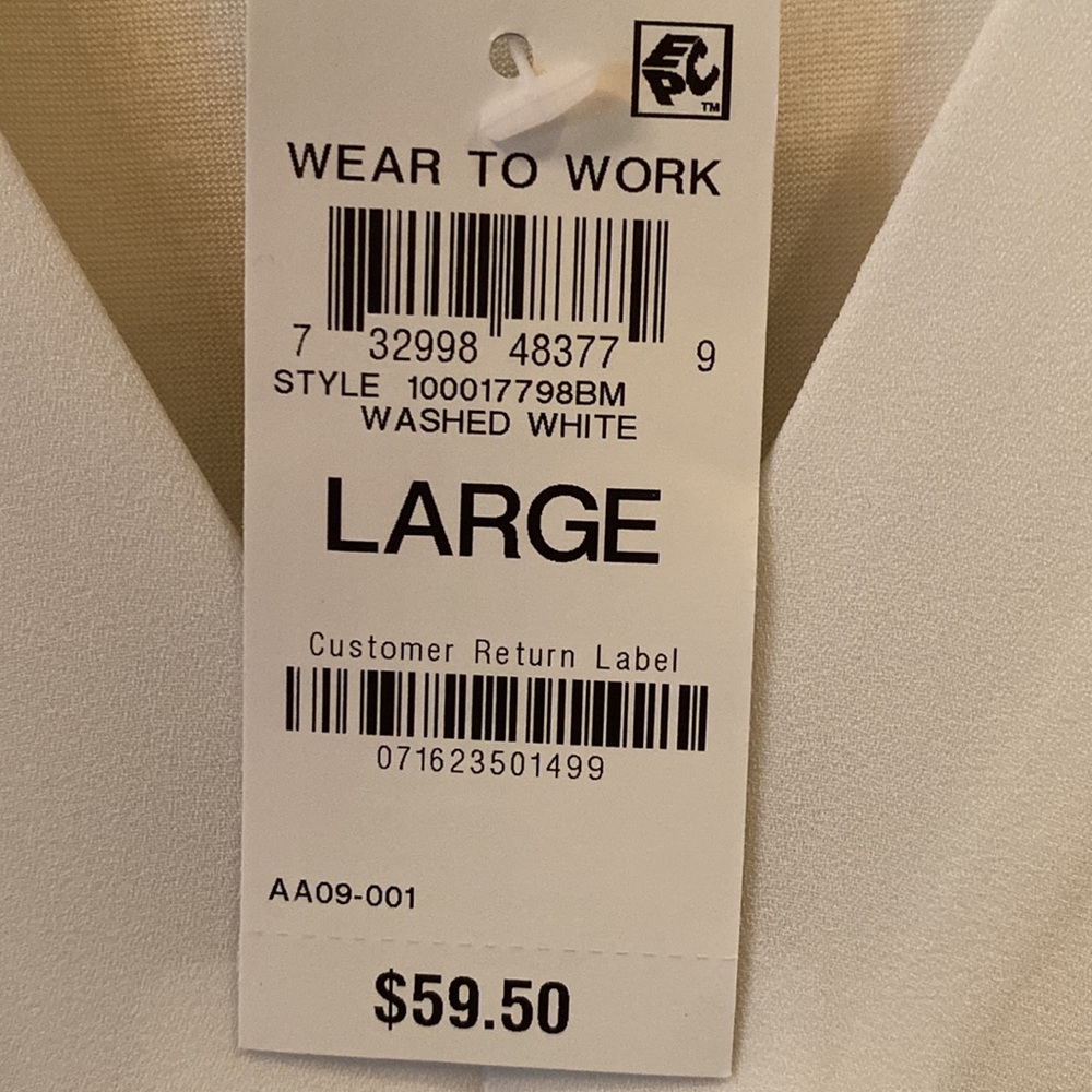 INC white blouse sz L NWT - Picture 2 of 4